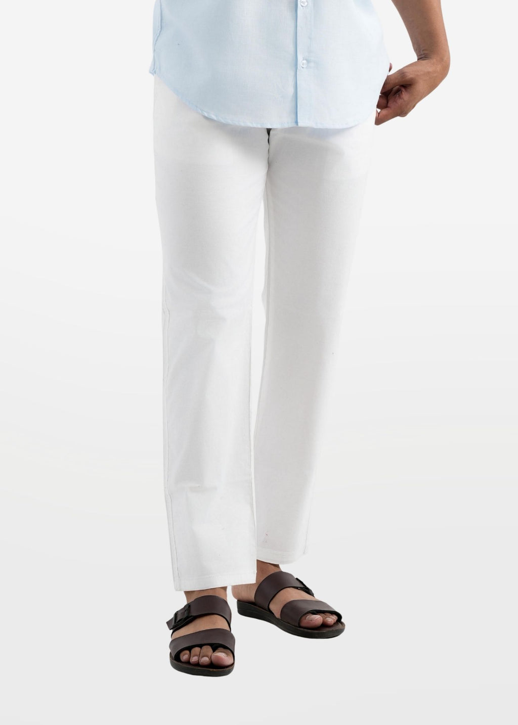 Pull-On Pant in White — Men's Regular Fit Cotton Pants India | Eagle Ray