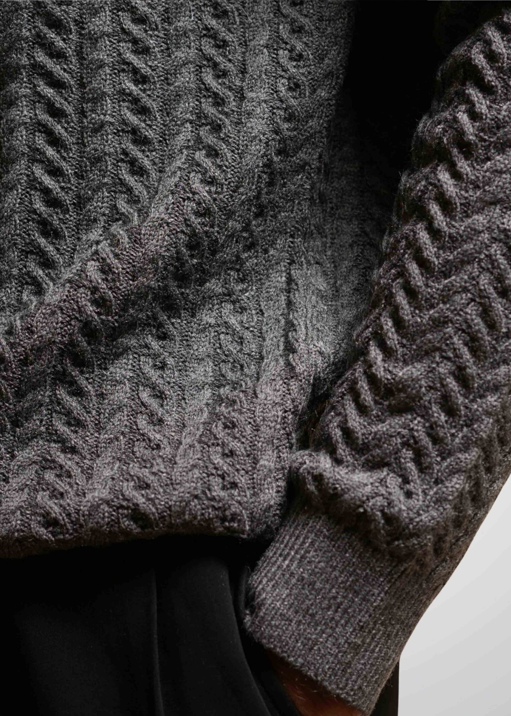 Cable Knit Sweater in Grey