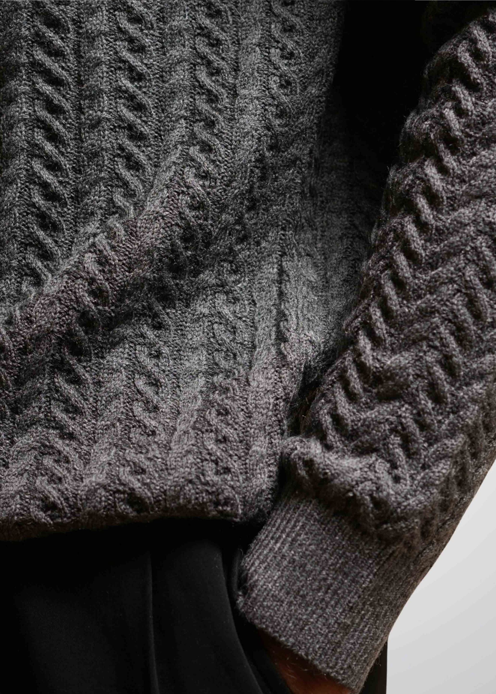 Cable Knit Sweater in Grey