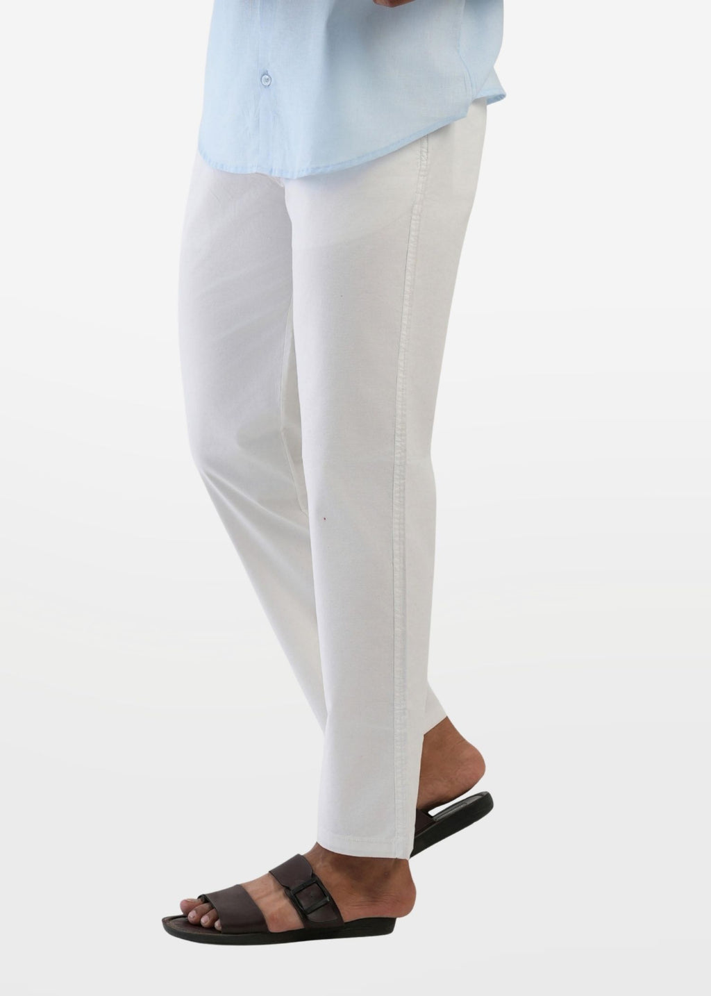 Pull-On Pant in White — Men's Regular Fit Cotton Pants India | Eagle Ray
