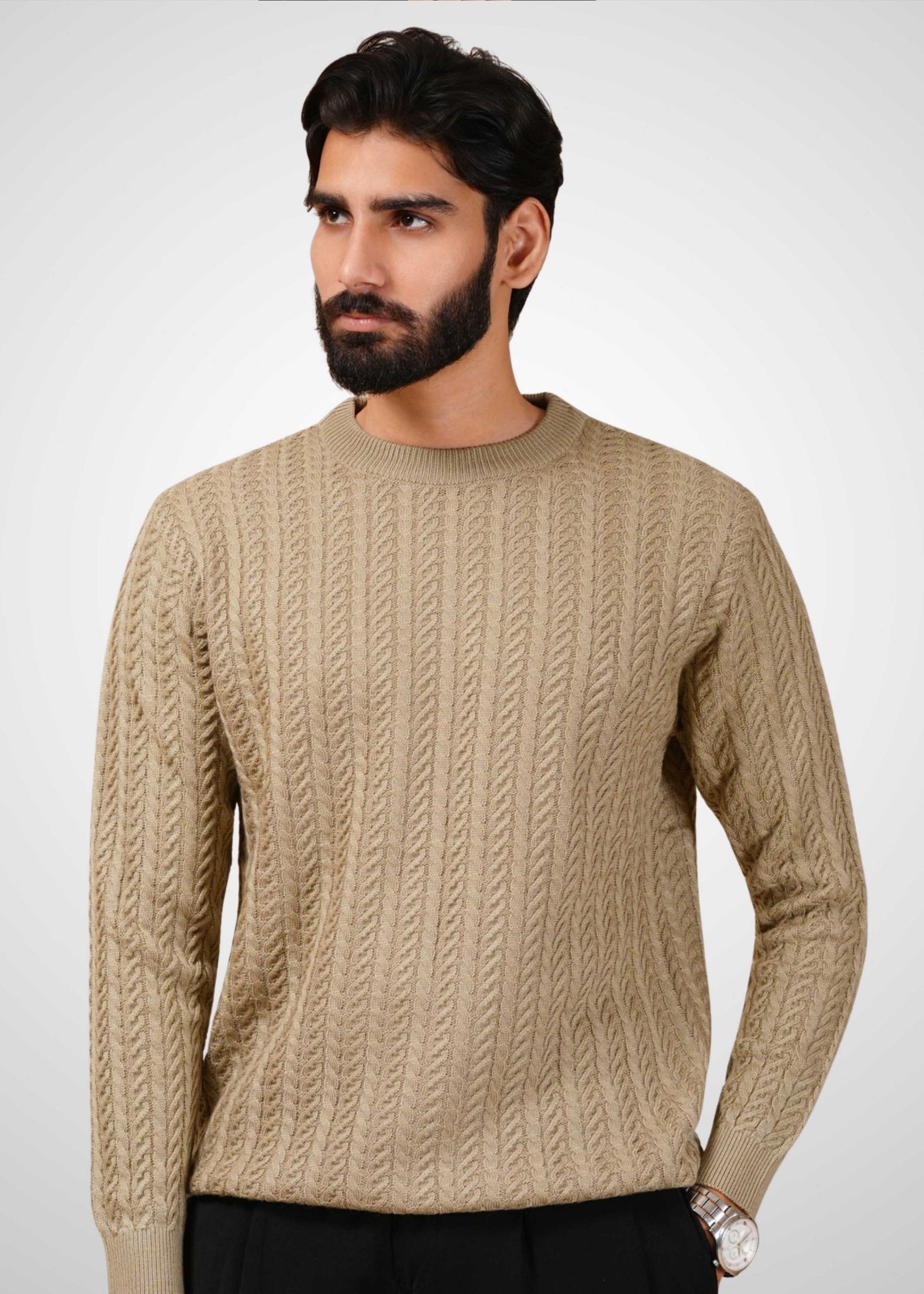 Cable Knit Sweater in Soft Amber