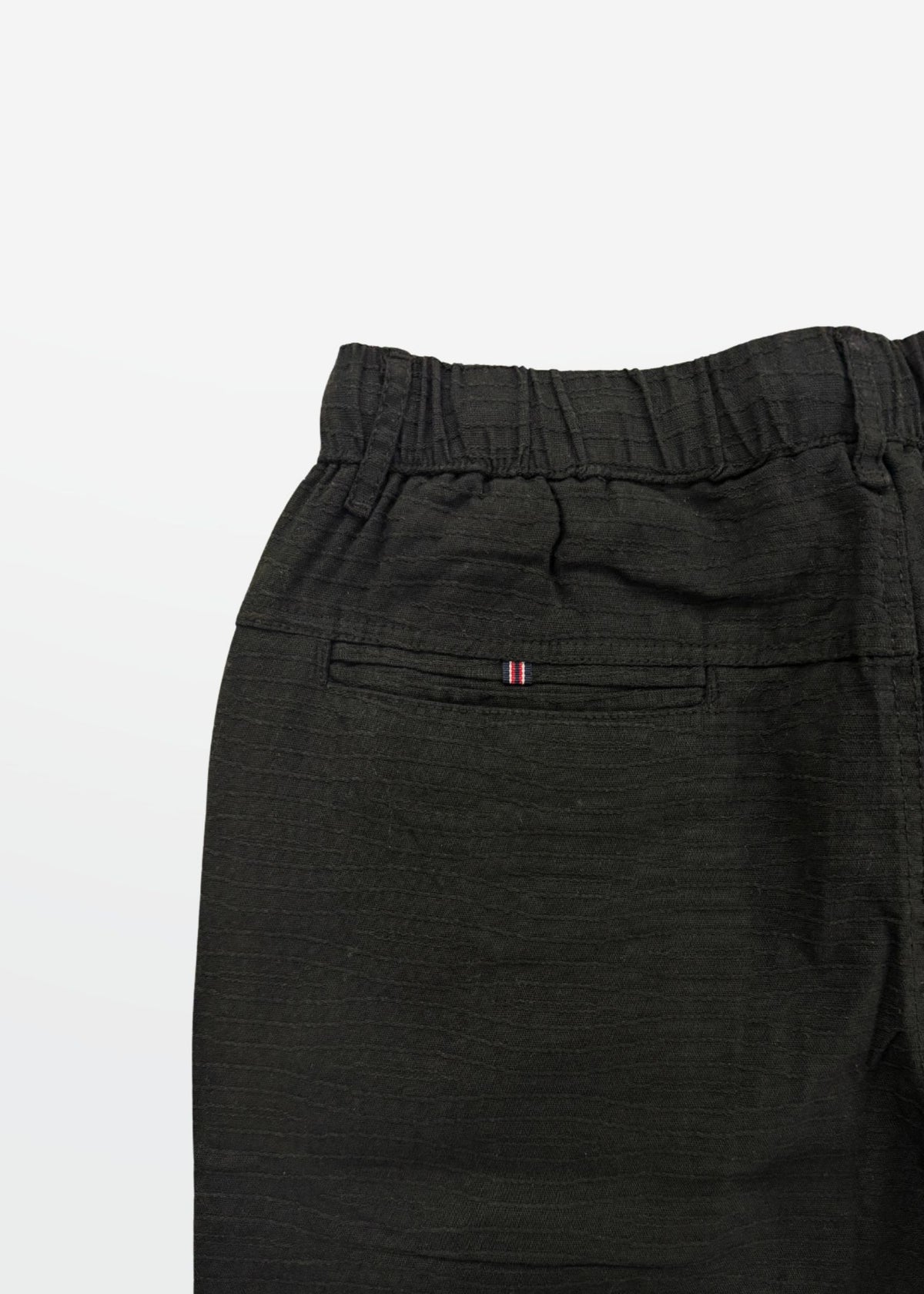 Escurvy Black Textured Drawstring Pant