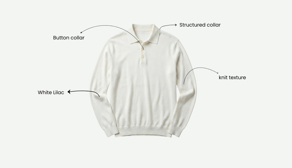 Luxe Polo in White Lilac
