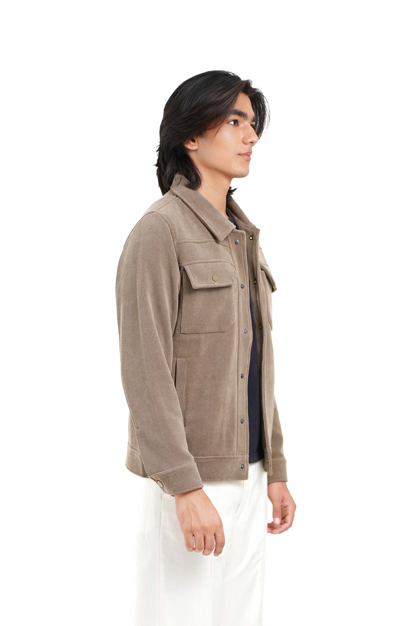 Regular Fit Shacket in Coffee Brown