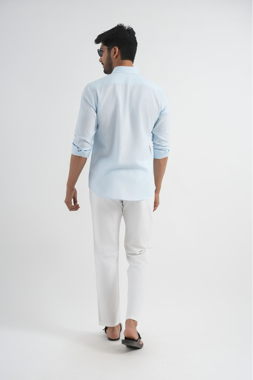 Pale Aqua Lyocell Linen Shirt