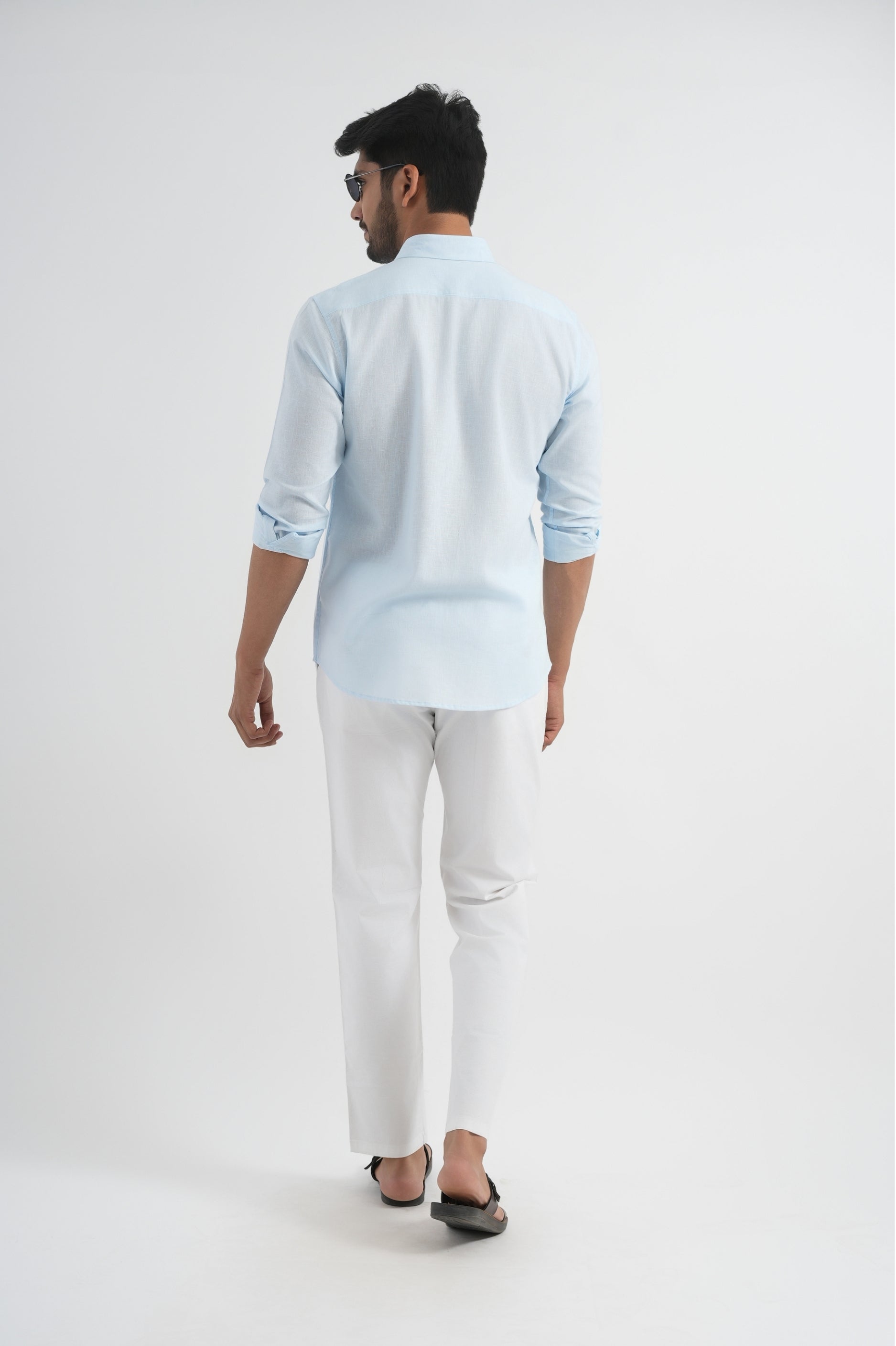 Pale Aqua Lyocell Linen Shirt