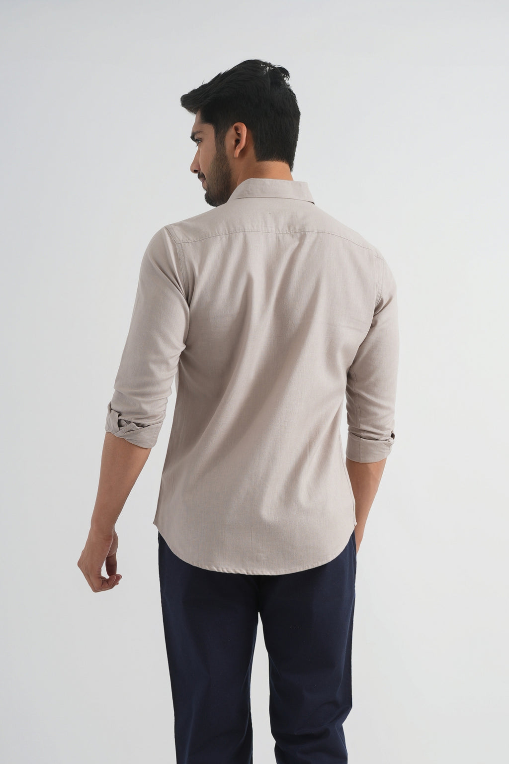 Pastel Grey Lyocell Linen Shirt