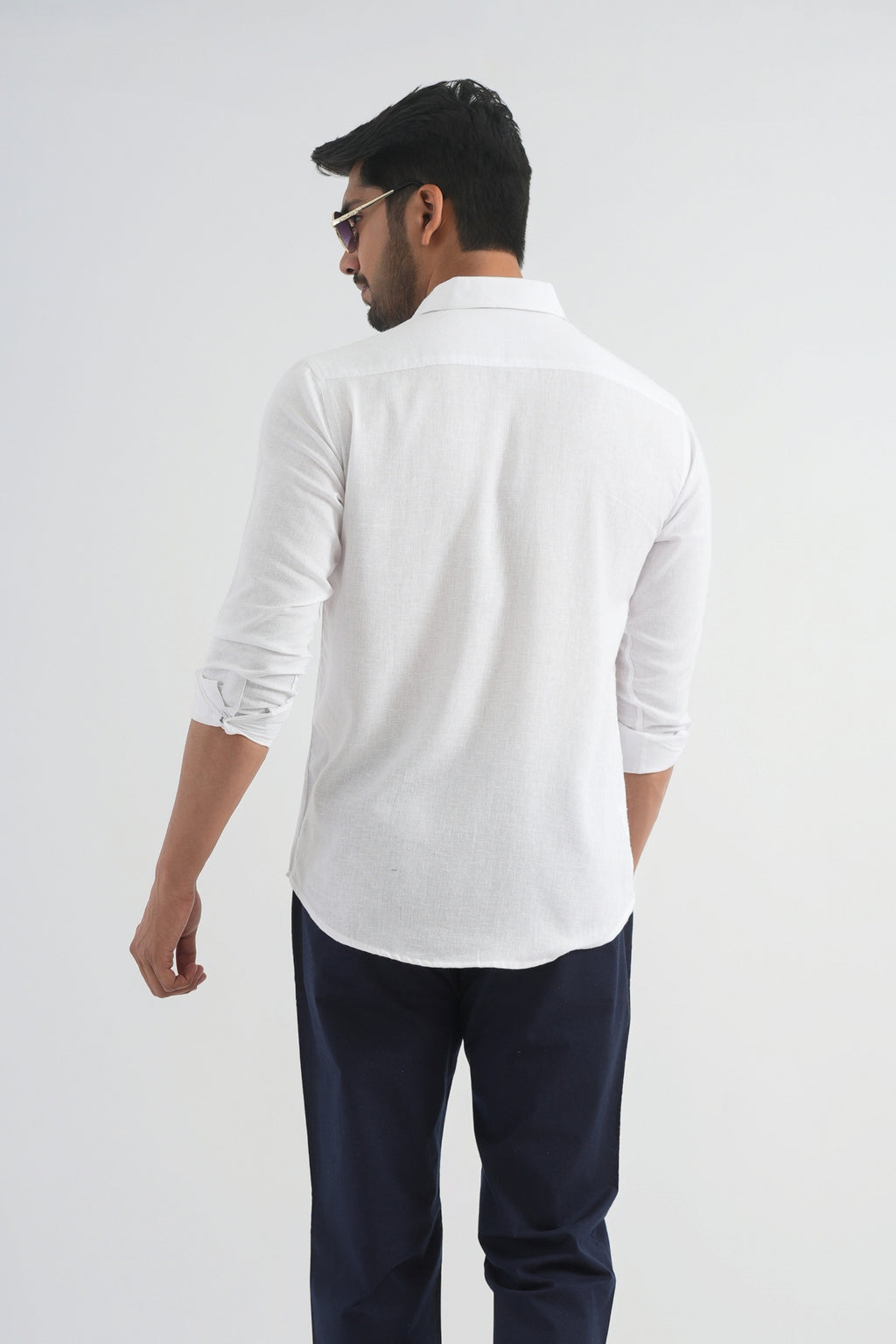 Porcelain White Viscose Linen shirt