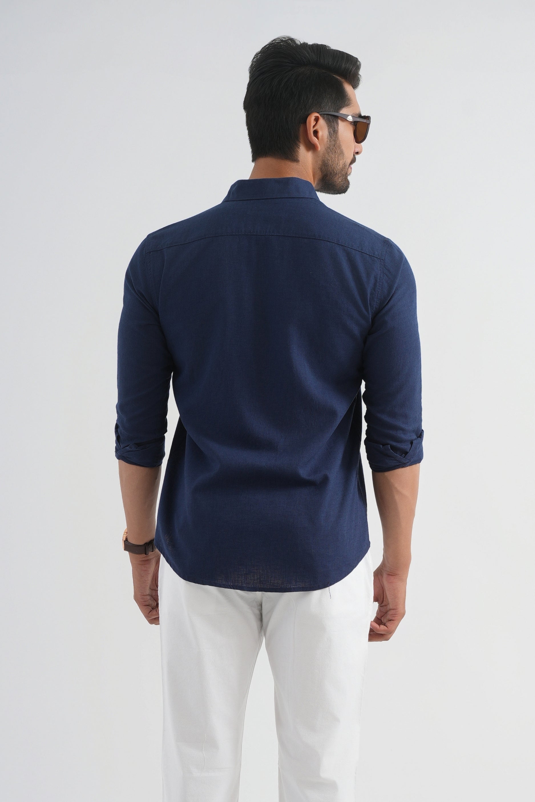 Rhino Blue Lyocell Linen Shirt
