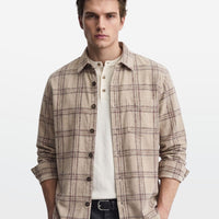 Oatmeal Slub Check Overshirt