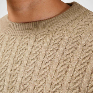 Cable Knit Sweater in Soft Amber