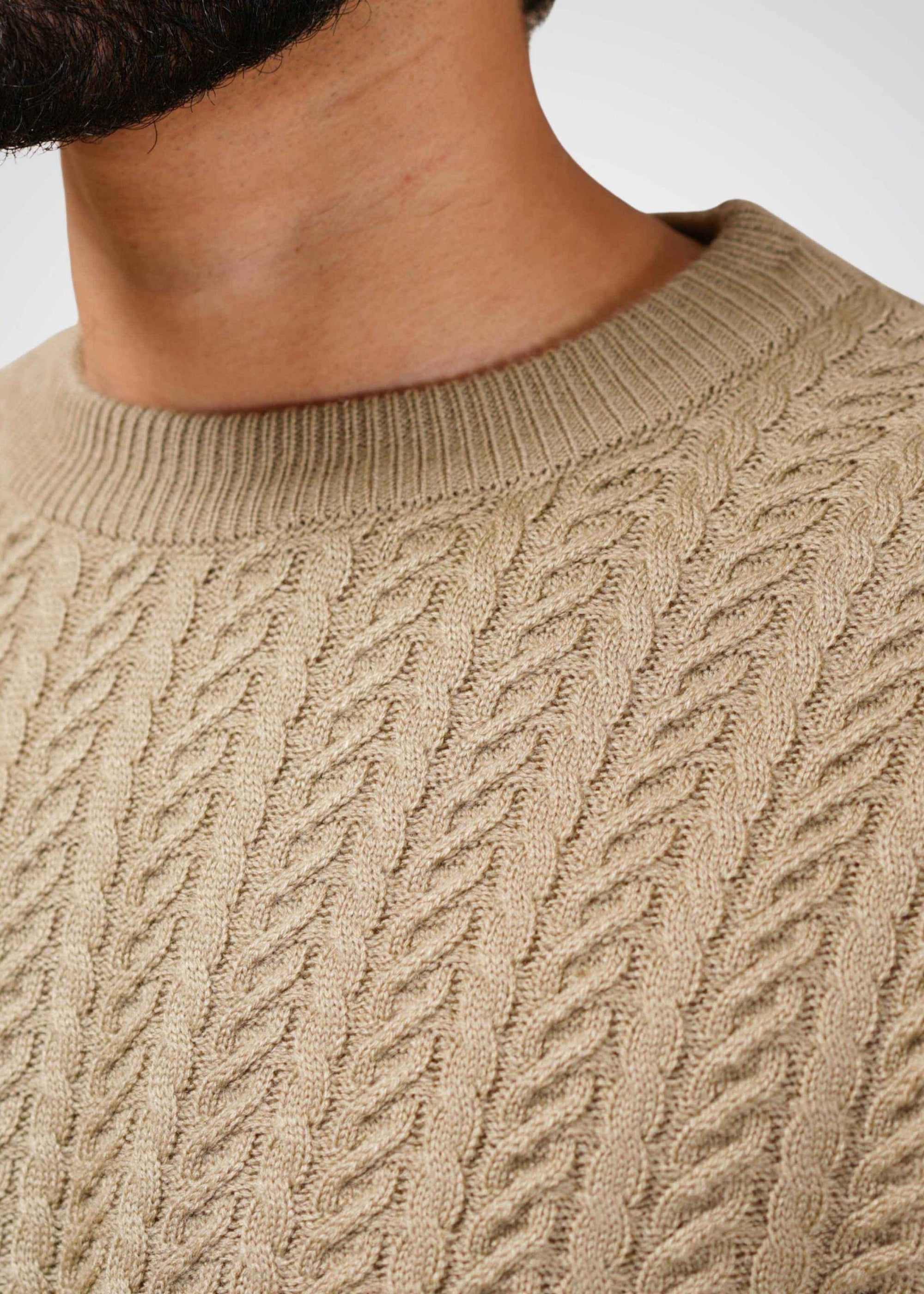 Cable Knit Sweater in Soft Amber