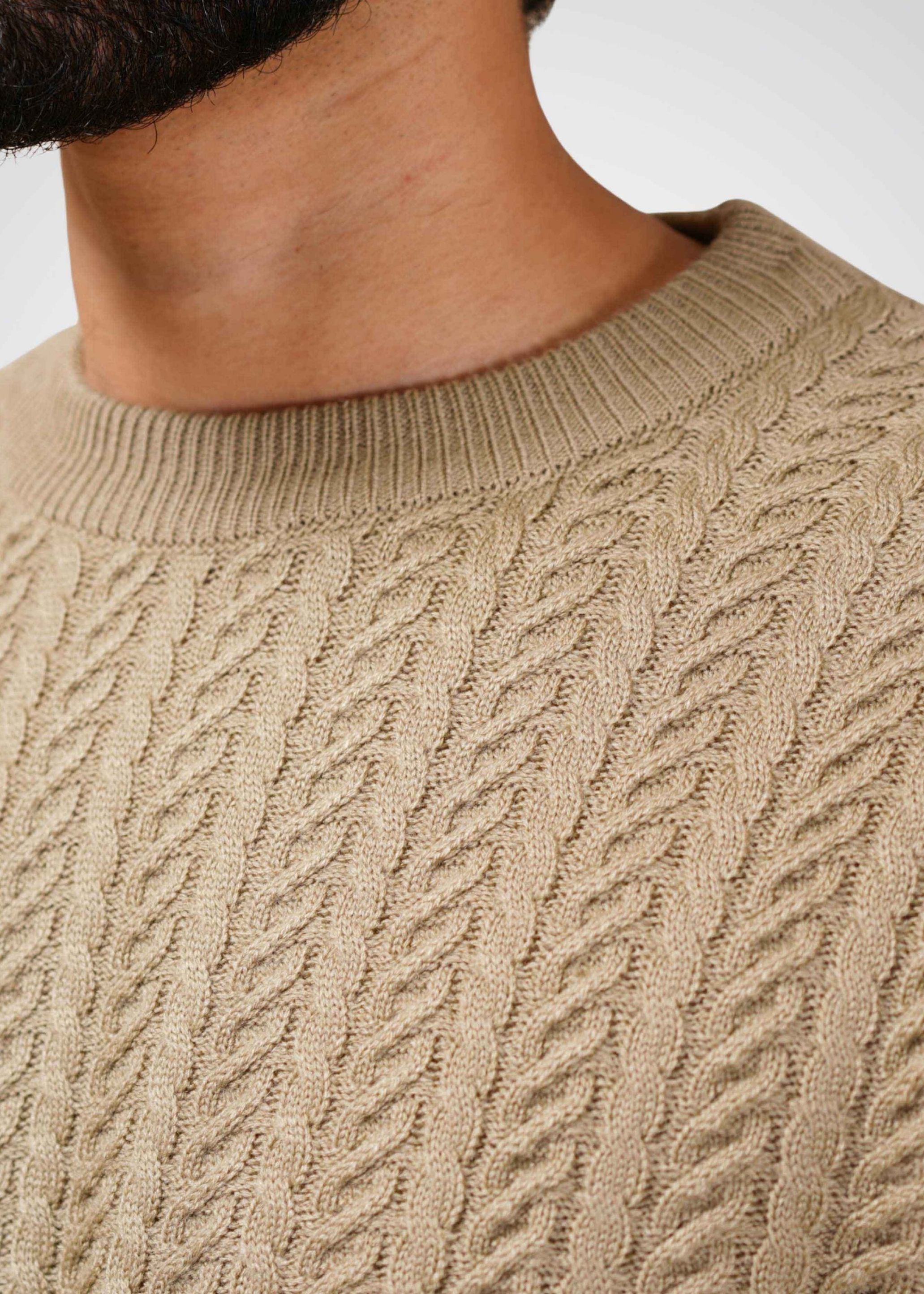 Cable Knit Sweater in Soft Amber