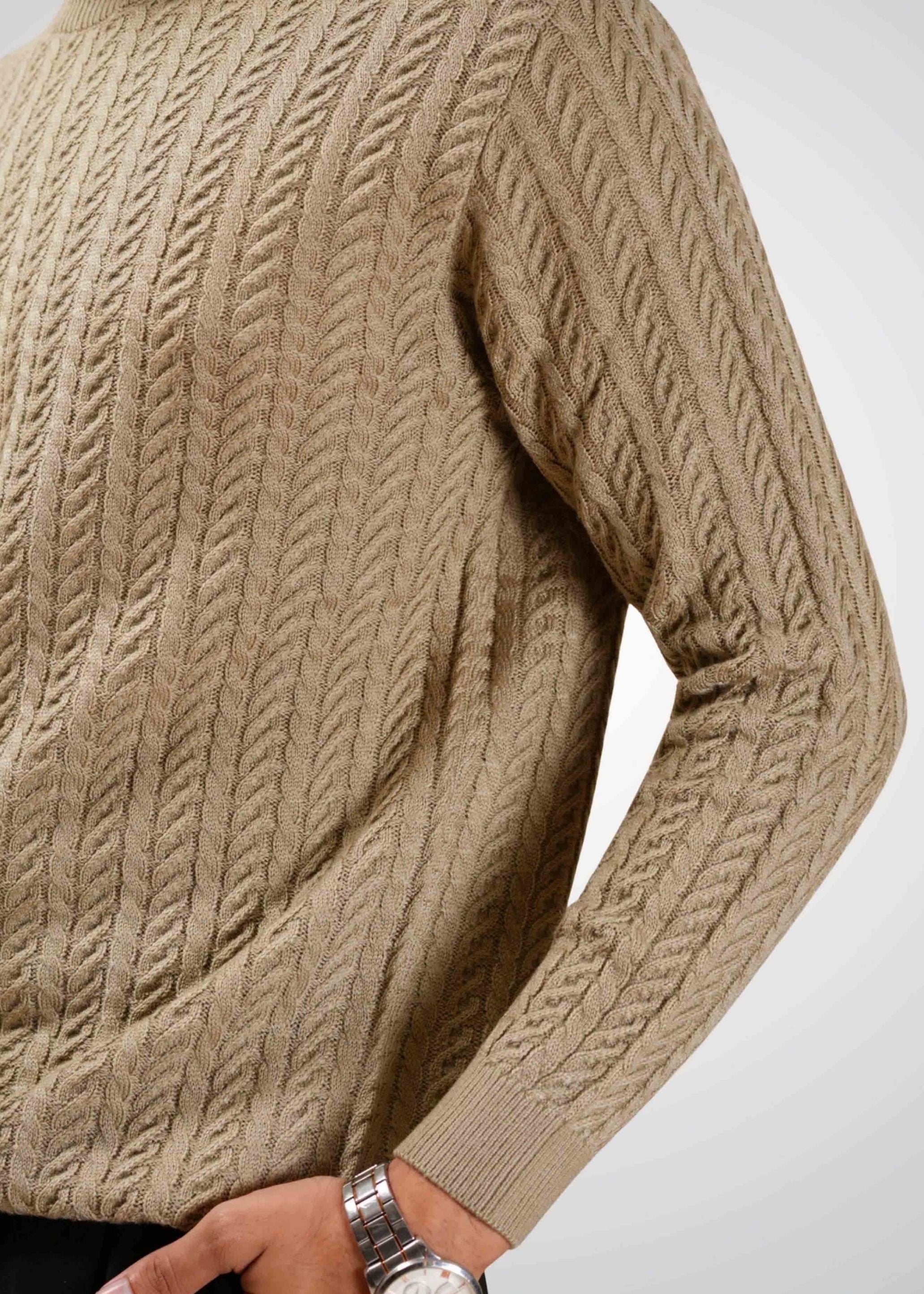 Cable Knit Sweater in Soft Amber