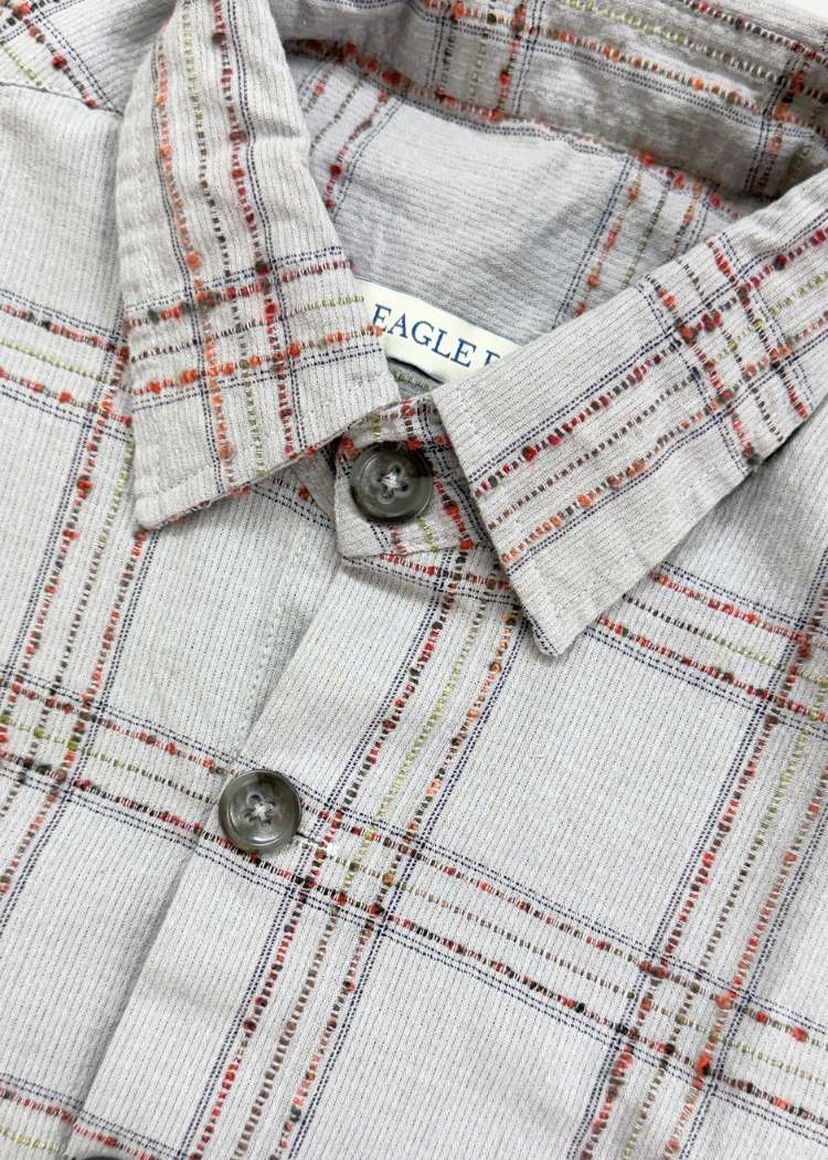 Slub Overshirt in Grey — Men's Check Layering Shirt | Eagle Ray