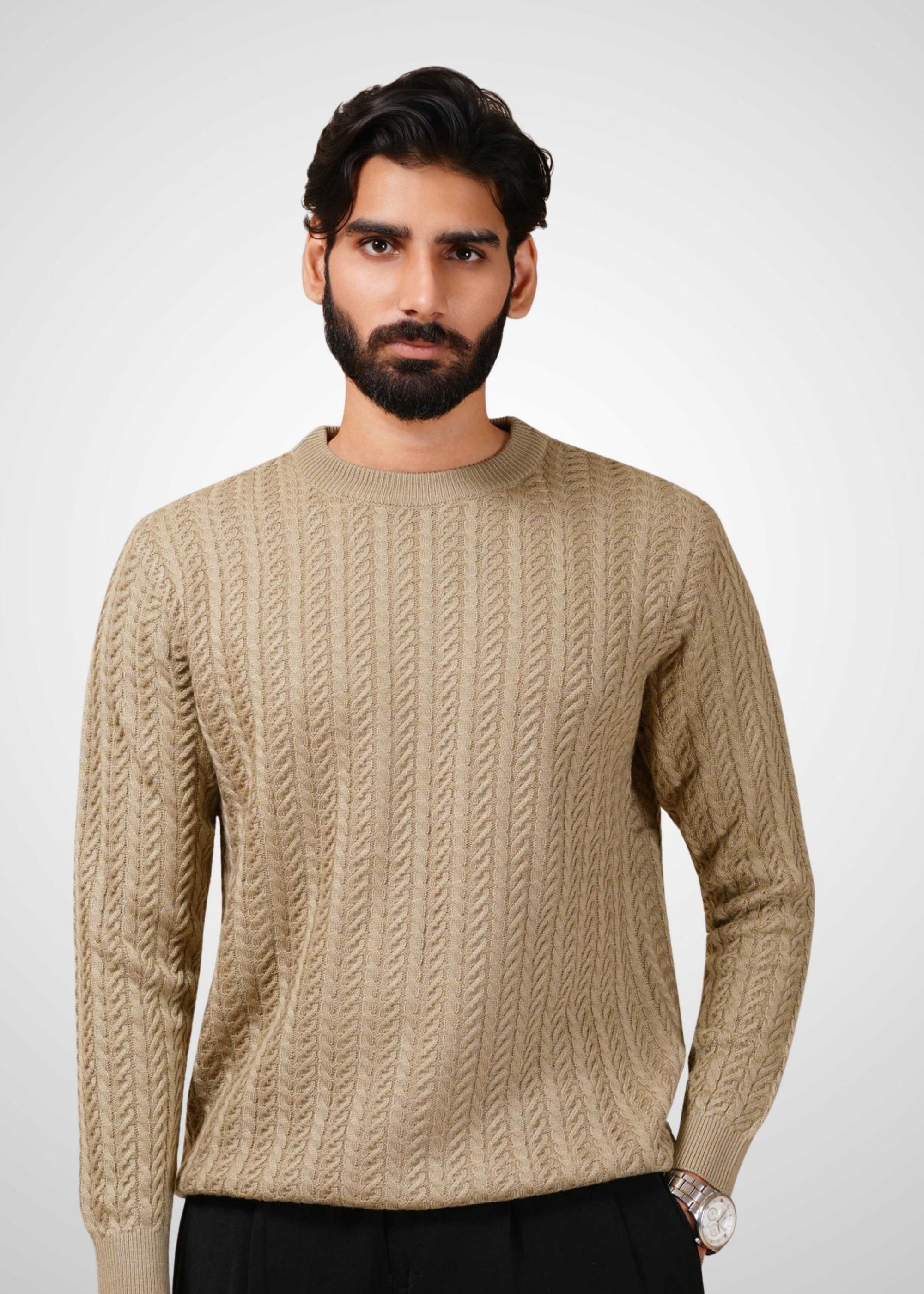 Cable Knit Sweater in Soft Amber