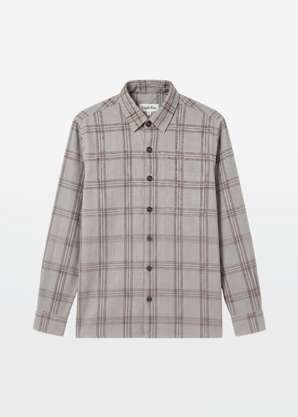 Slub Overshirt in Grey — Men's Check Layering Shirt | Eagle Ray