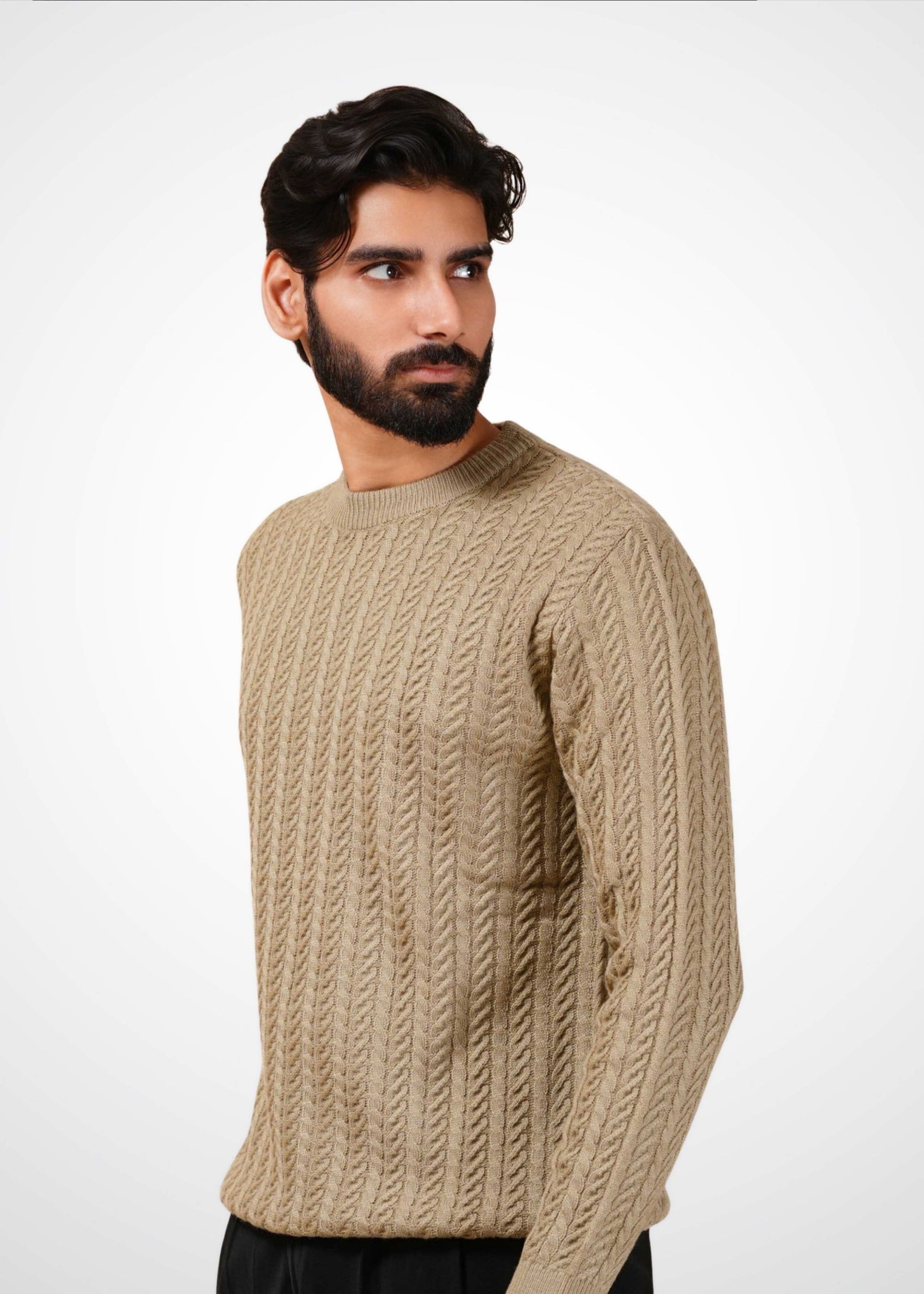 Cable Knit Sweater in Soft Amber