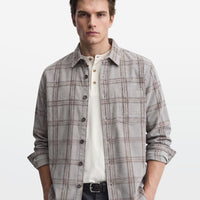 Grey Slub Check Overshirt