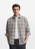 Grey Slub Check Overshirt — Men's Check Layering Shirt | Eagle Ray