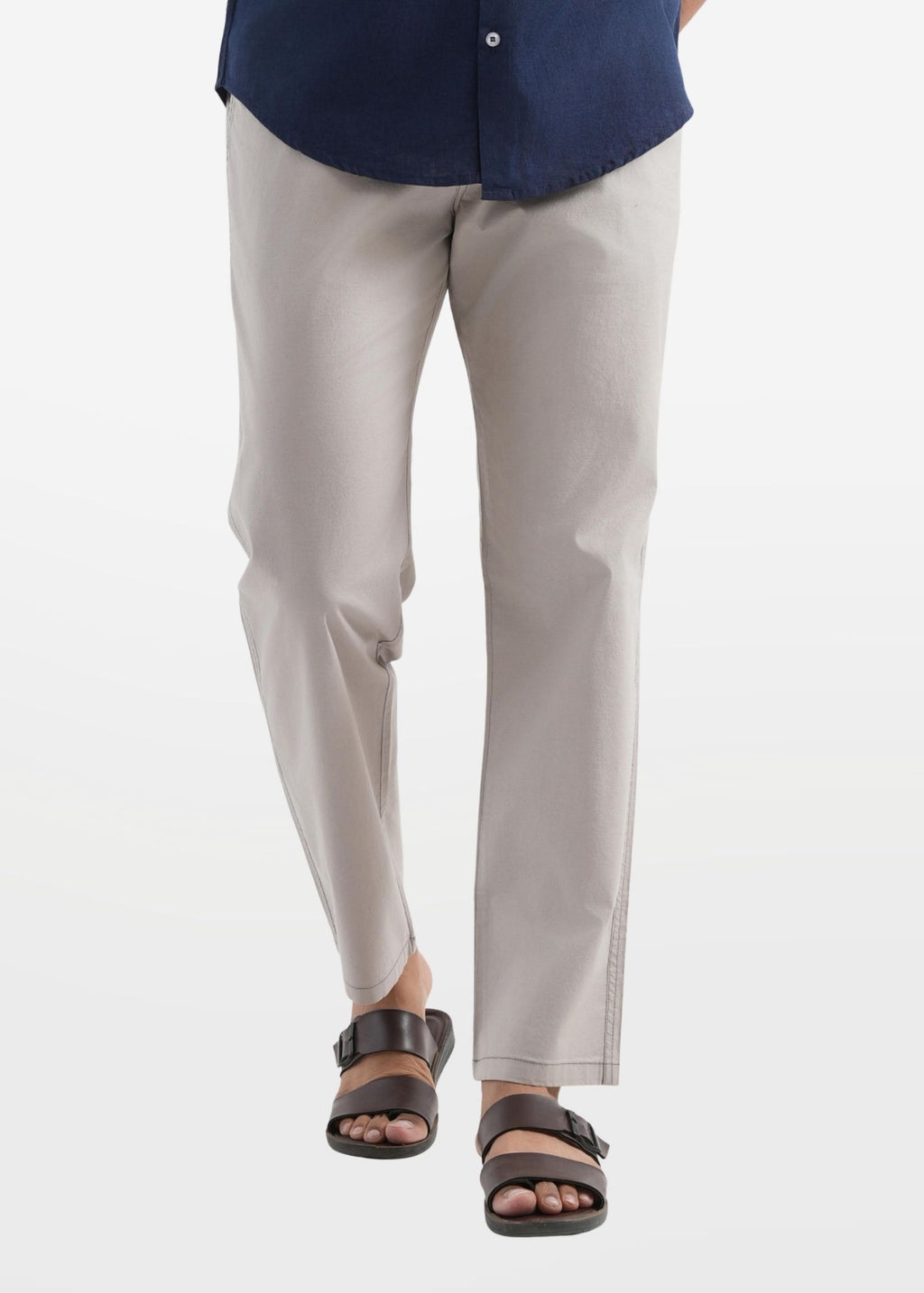 Pull-On Pant in Light Grey — Men's Regular Fit Cotton Pants India | Eagle Ray