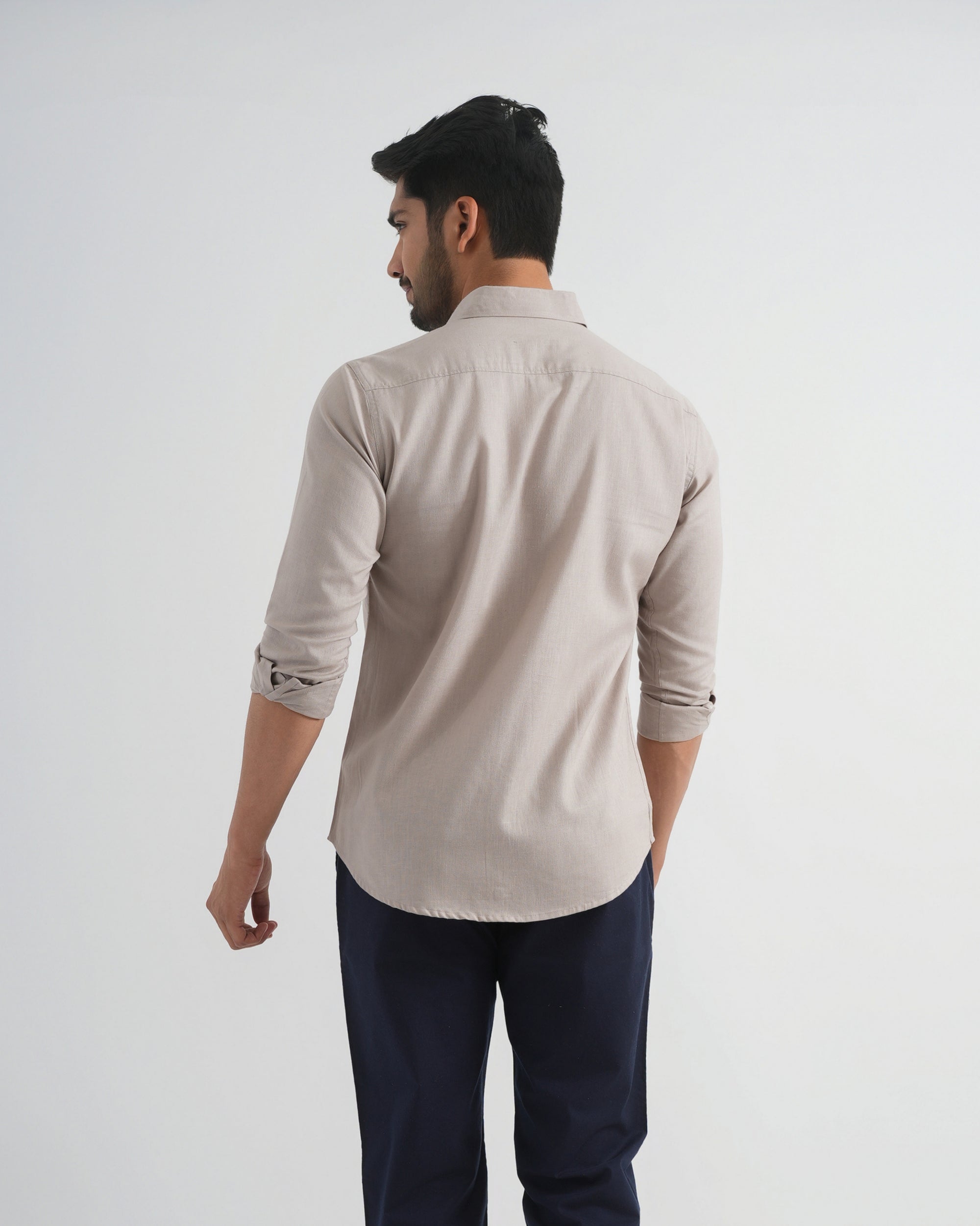 Pastel Grey Lyocell Linen Shirt