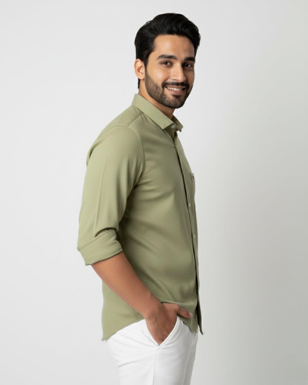 Coral Green Fluid Shirt