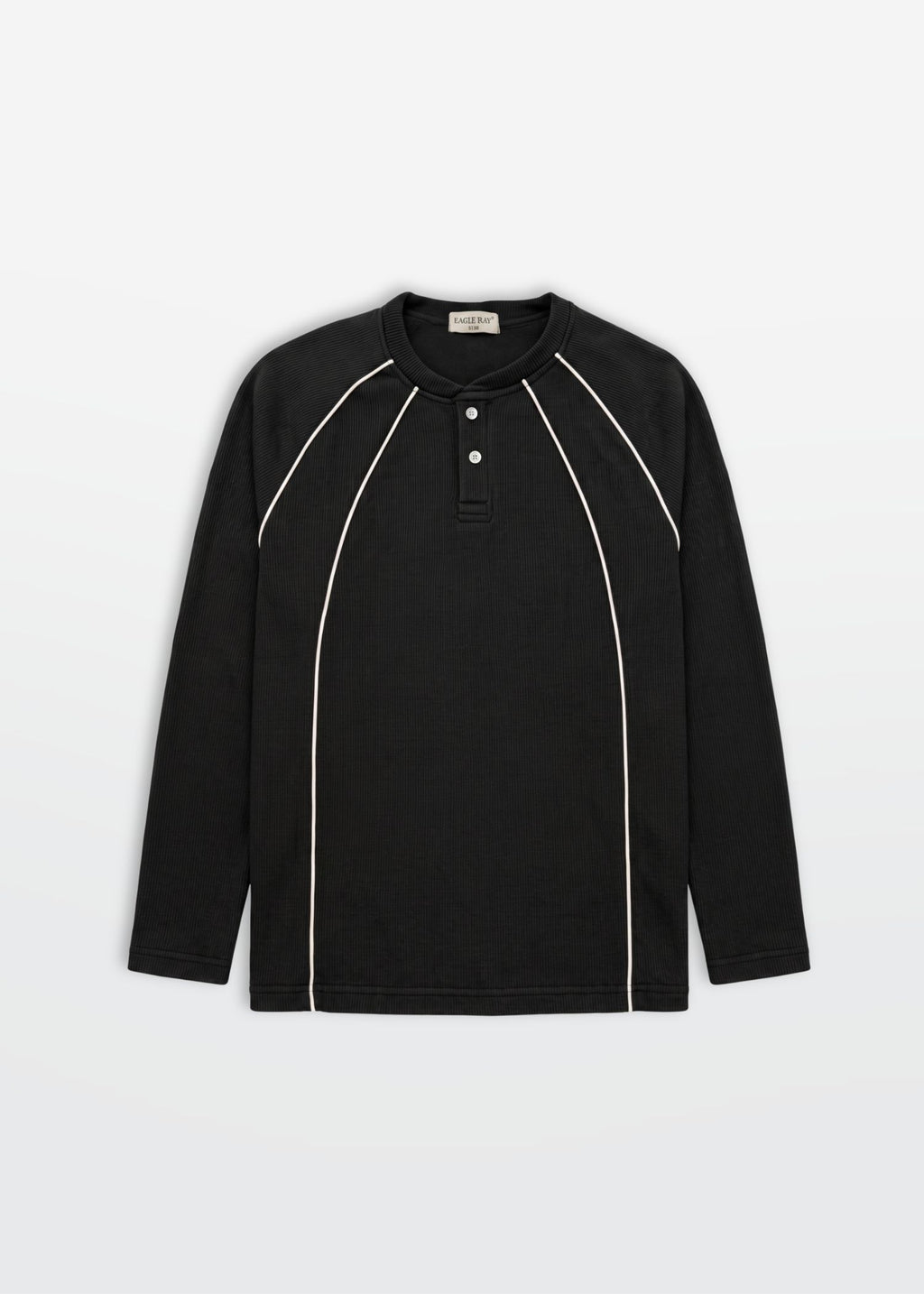 Raglan Pullover in Black — Men's Winter Pullover | Eagle Ray