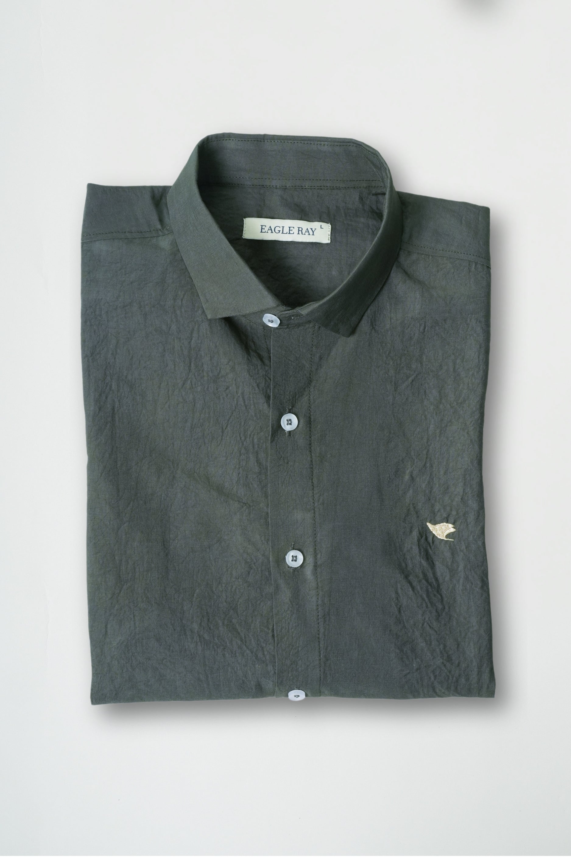 Lunar Green Crushed Cotton Shirt