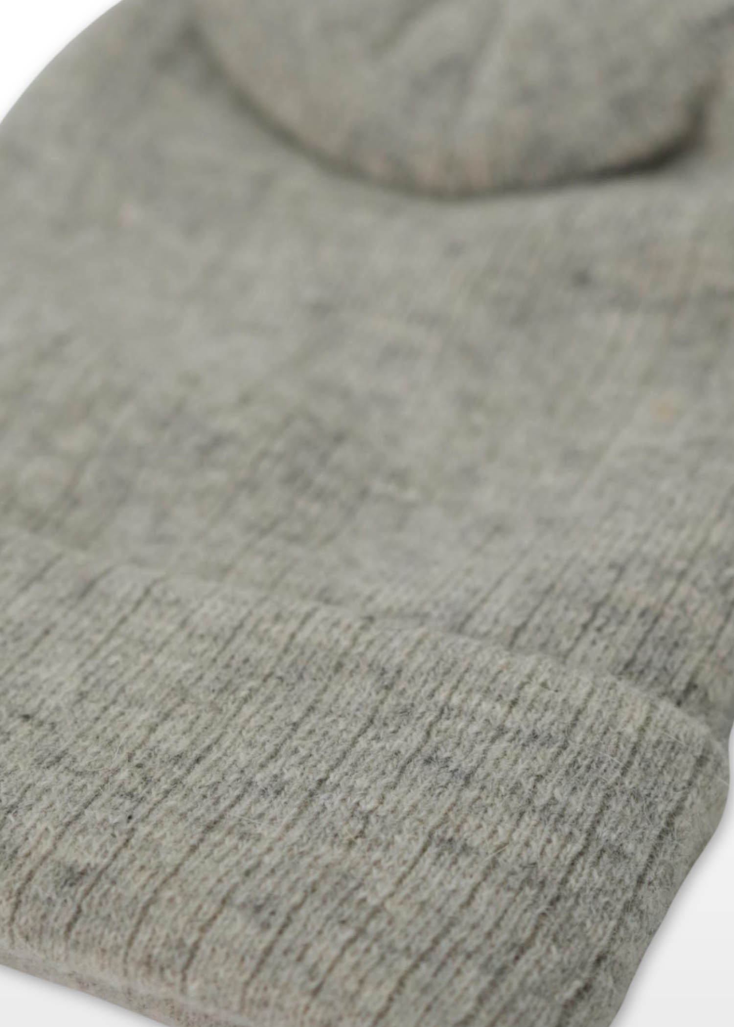 Angora Wool Winter Cap In Smoke Grey