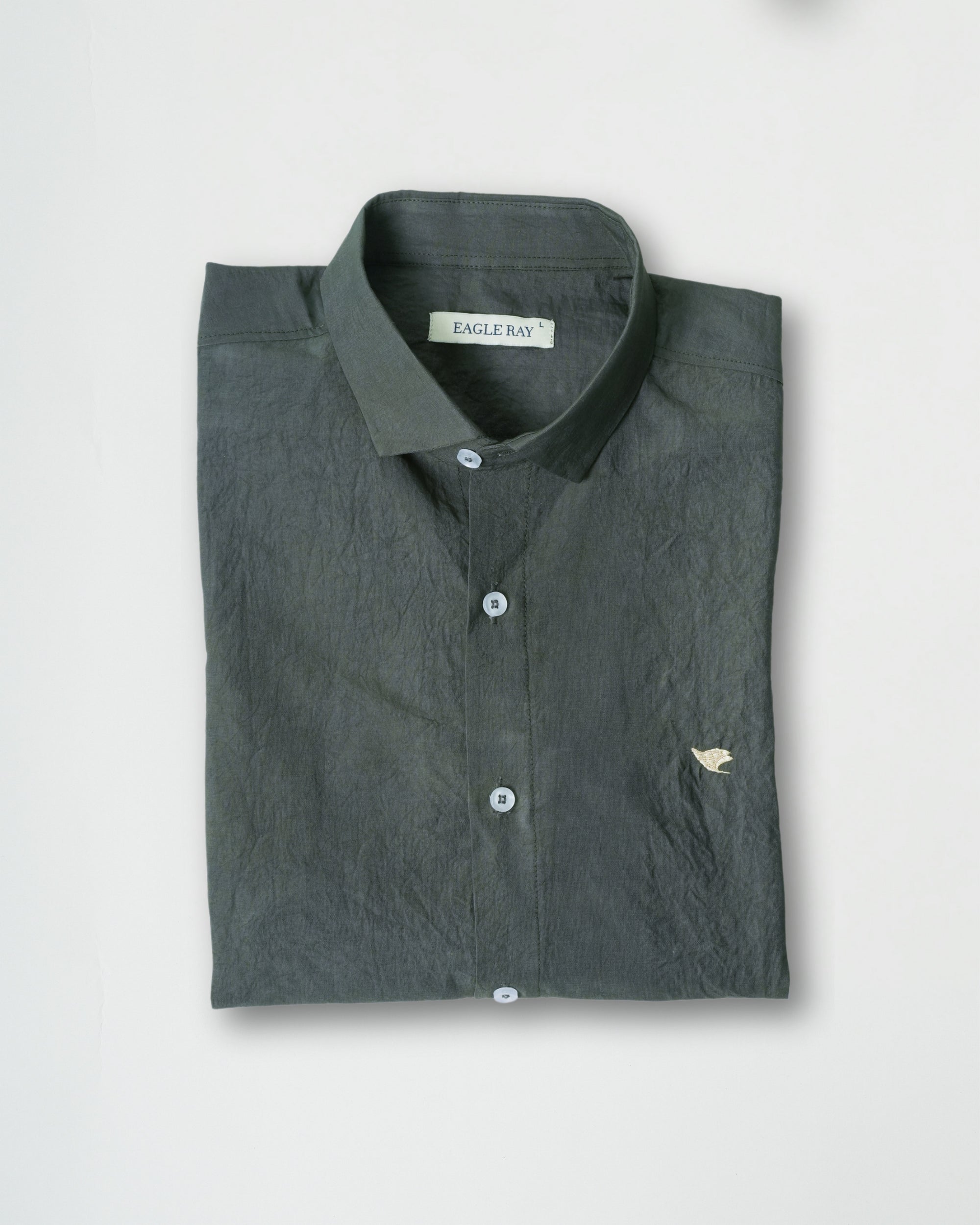Lunar Green Crushed Cotton Shirt