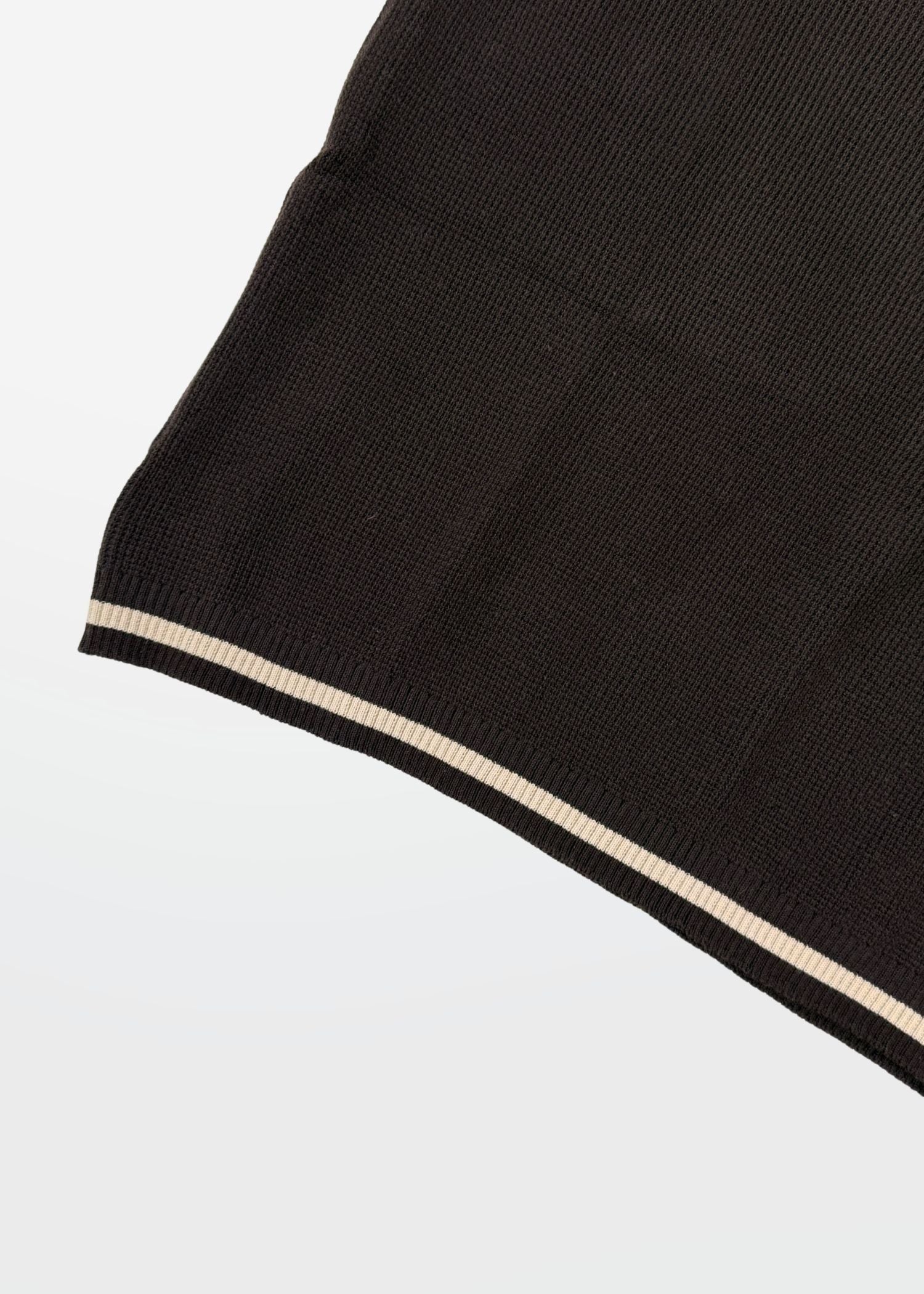 Dark Chocolate Tipped Zip Polo Shirt