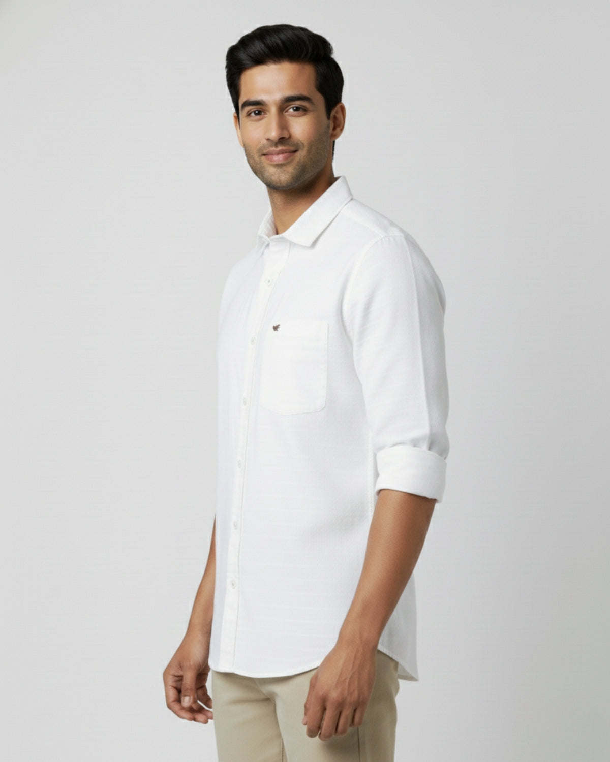 White Structured Cotton Shirt