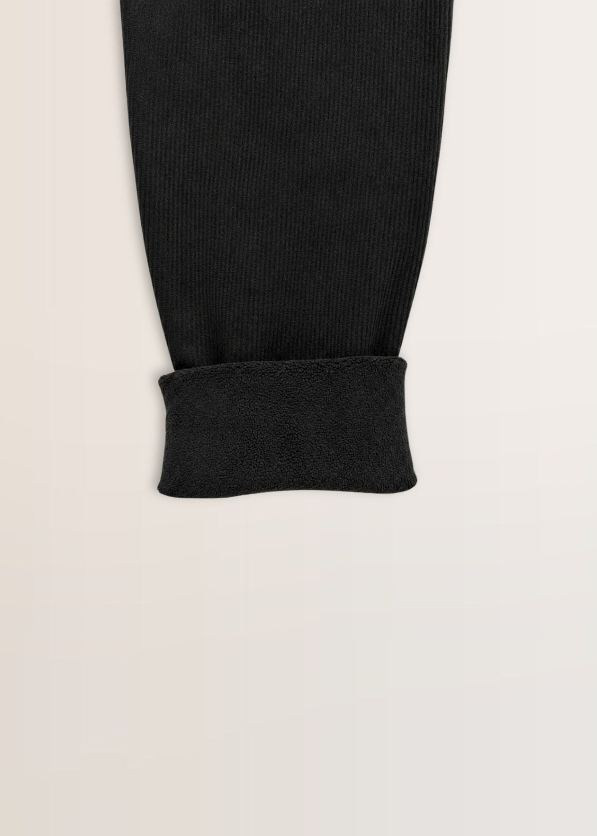 Black Cream Piped Ribbed Henley
