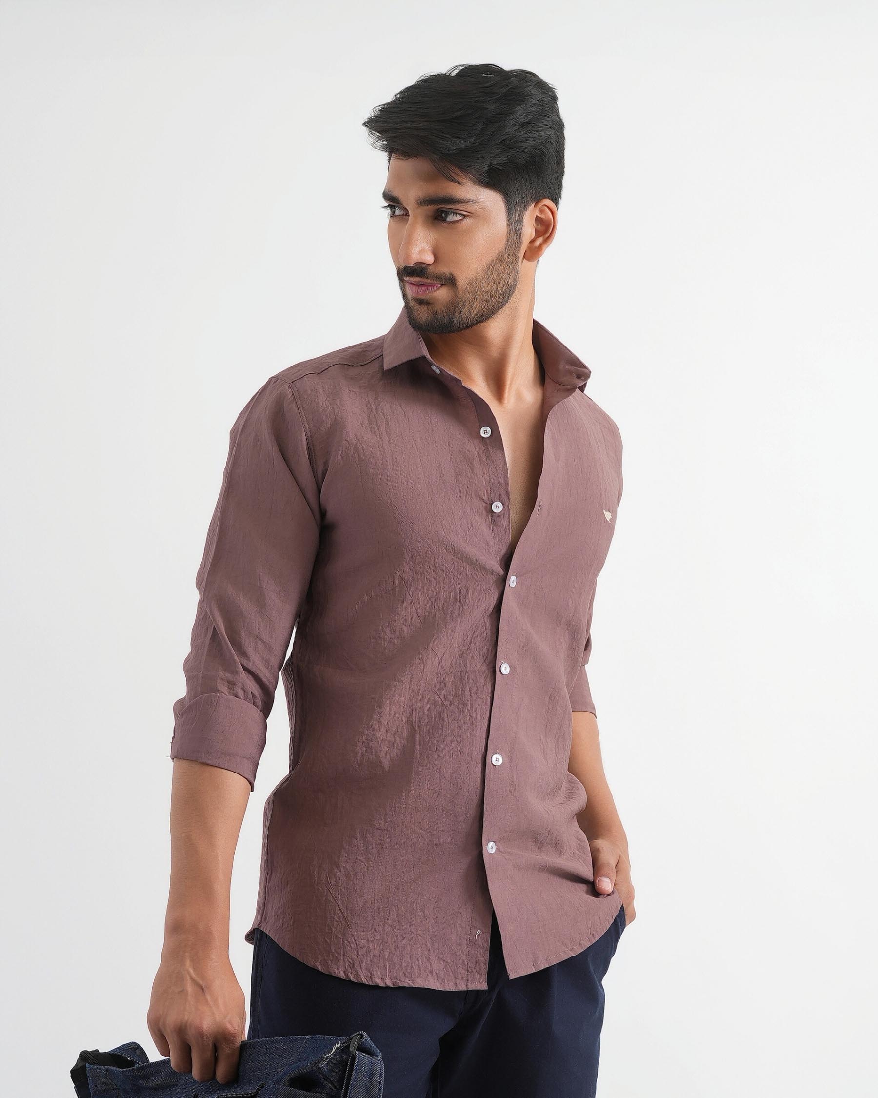 Rose Taupe Crushed Cotton Shirt