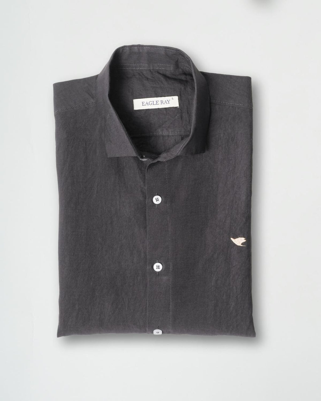 Dark Grey Crushed Cotton Shirt