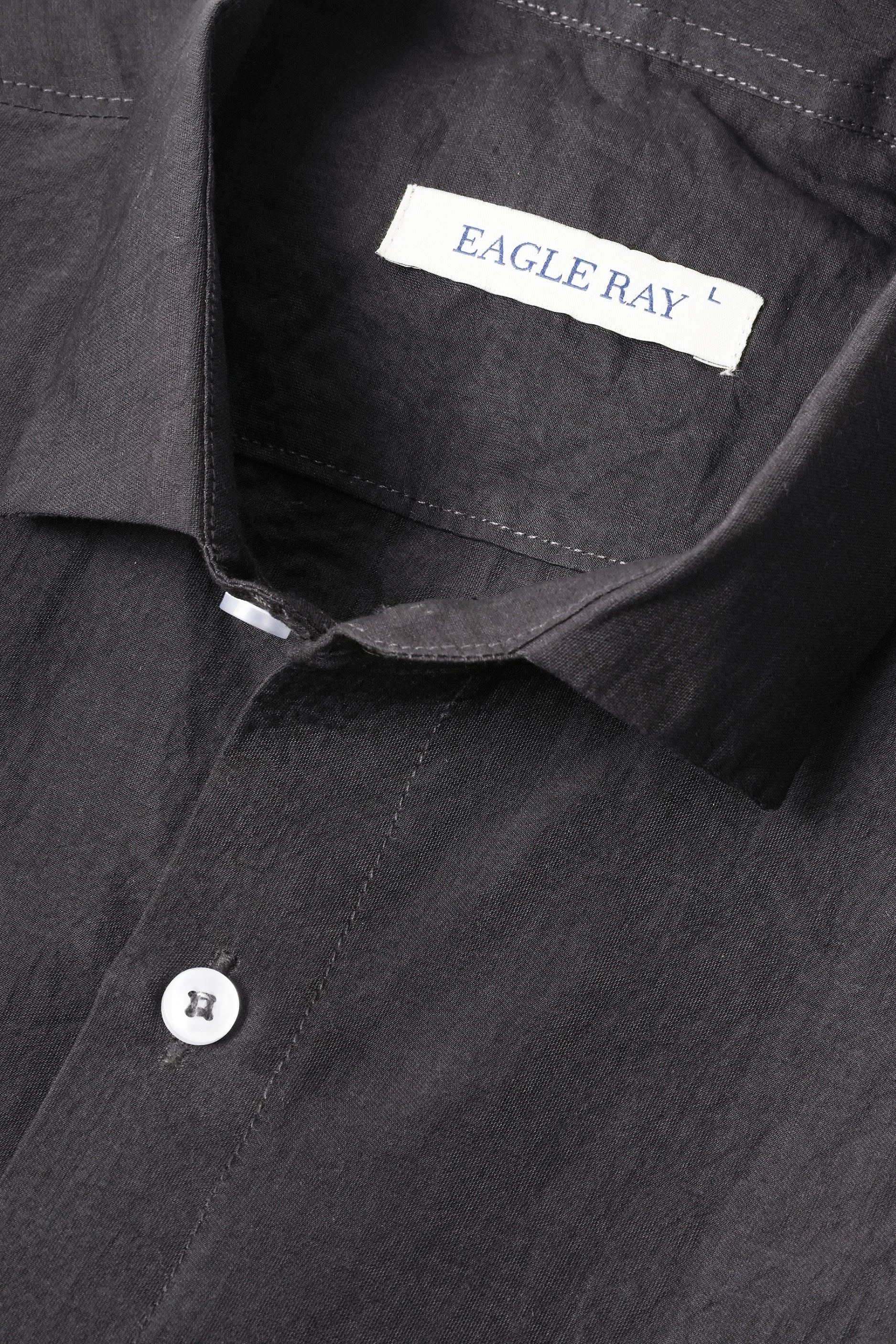 Dark Grey Crushed Cotton Shirt