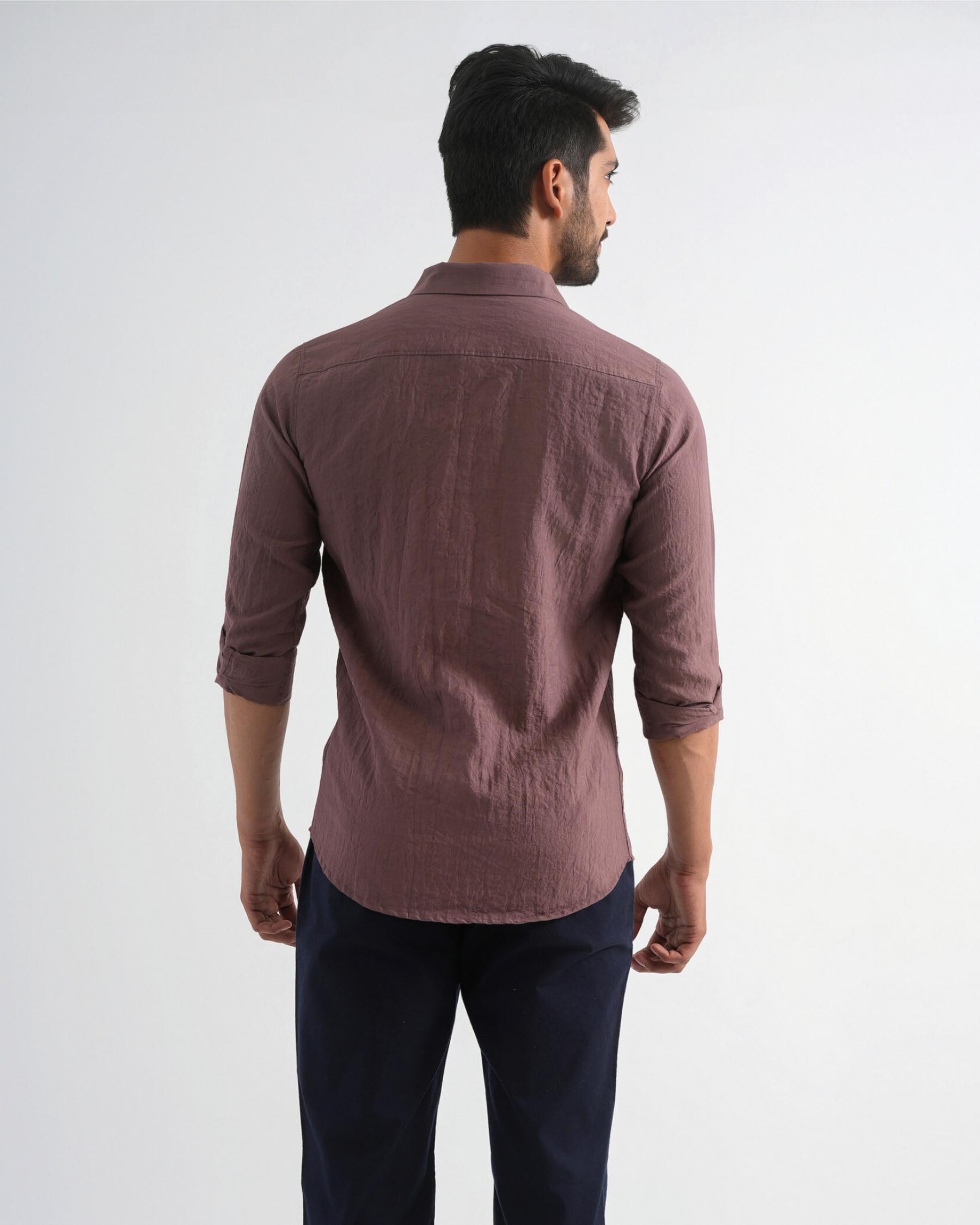 Rose Taupe Crushed Cotton Shirt