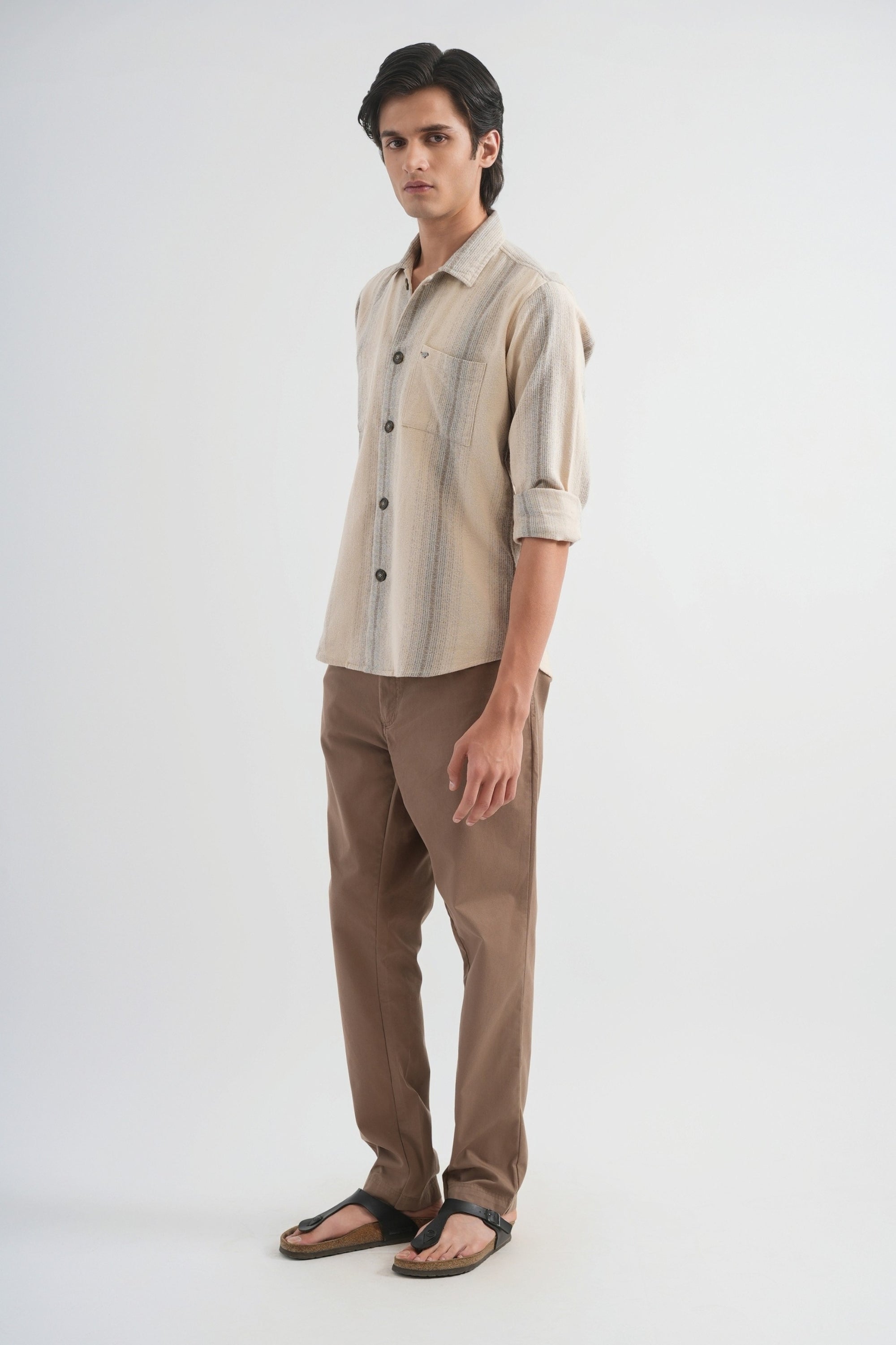 Beige Striped Shirt