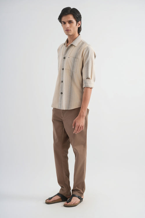 Beige Striped Shirt