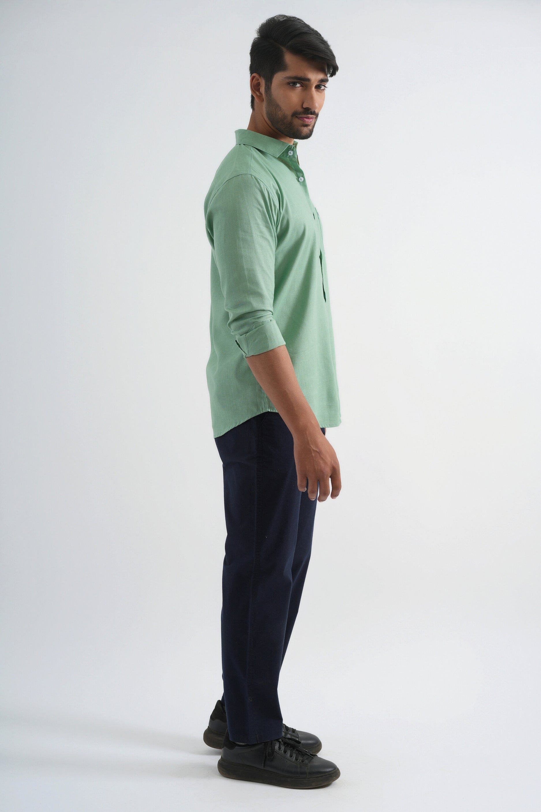 Cactus Green Lyocell Linen Shirt