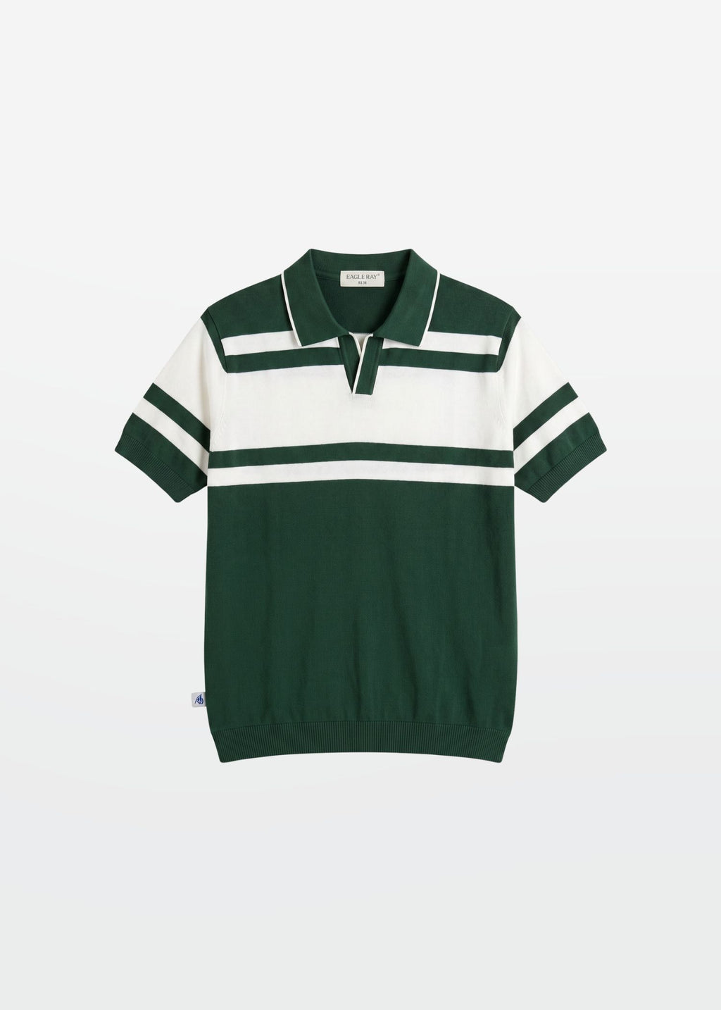 J Collar Polo in Forest Green — Men's Open Collar Knit Polo | Eagle Ray