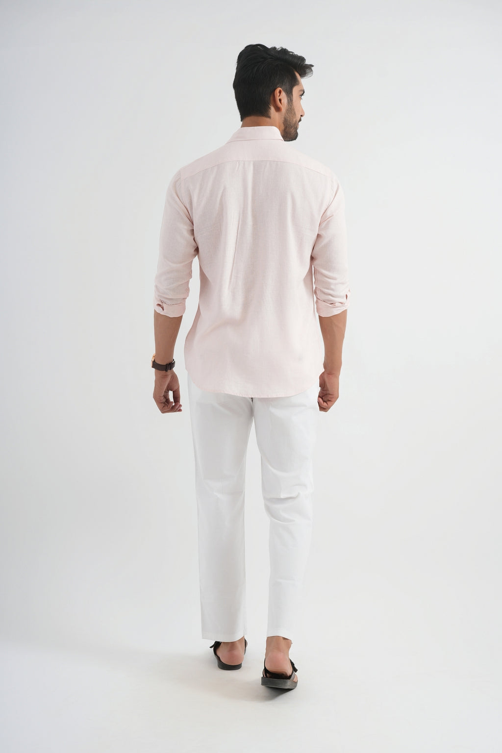 Oyster Pink Viscose Linen Shirt