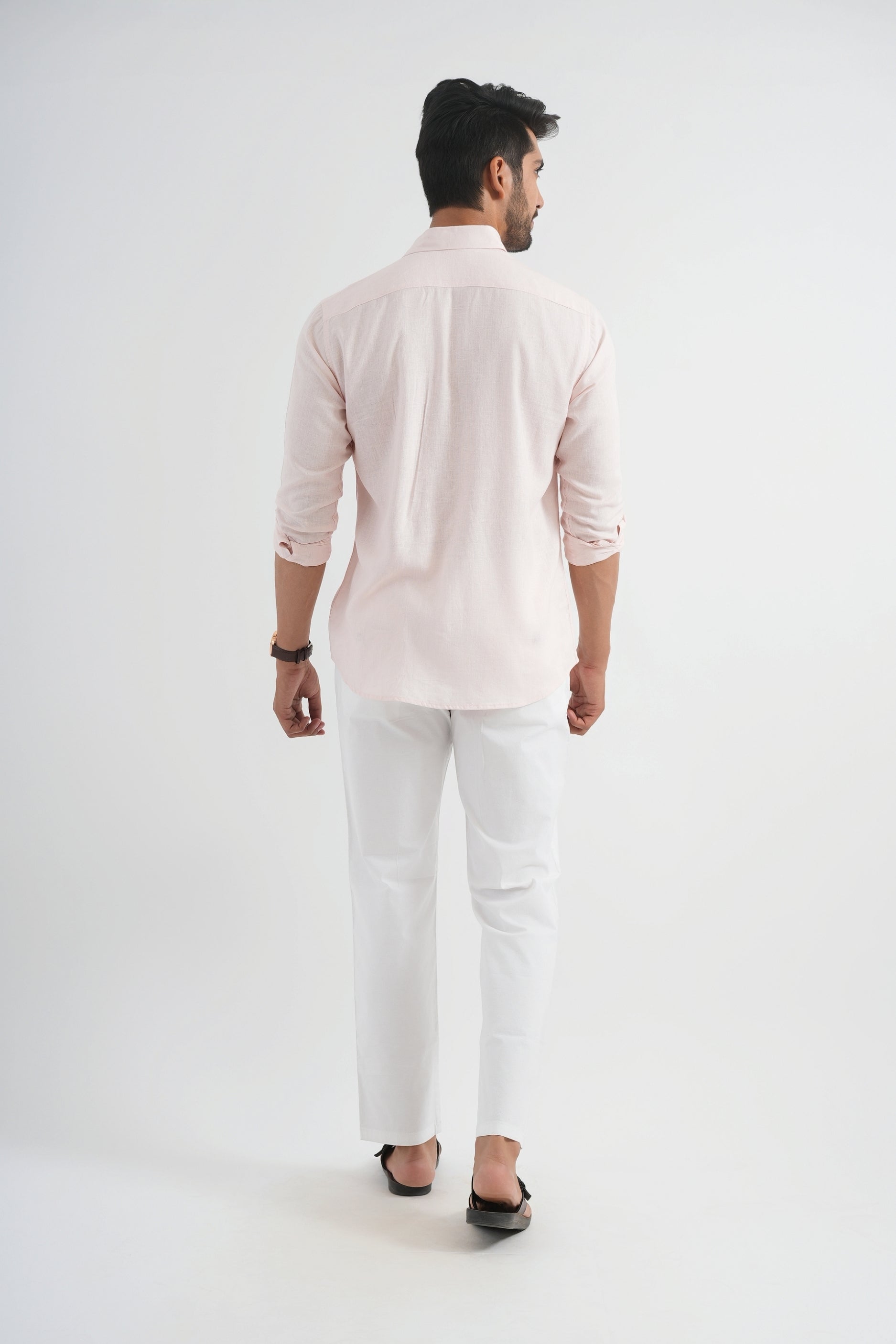 Oyster Pink Viscose Linen Shirt