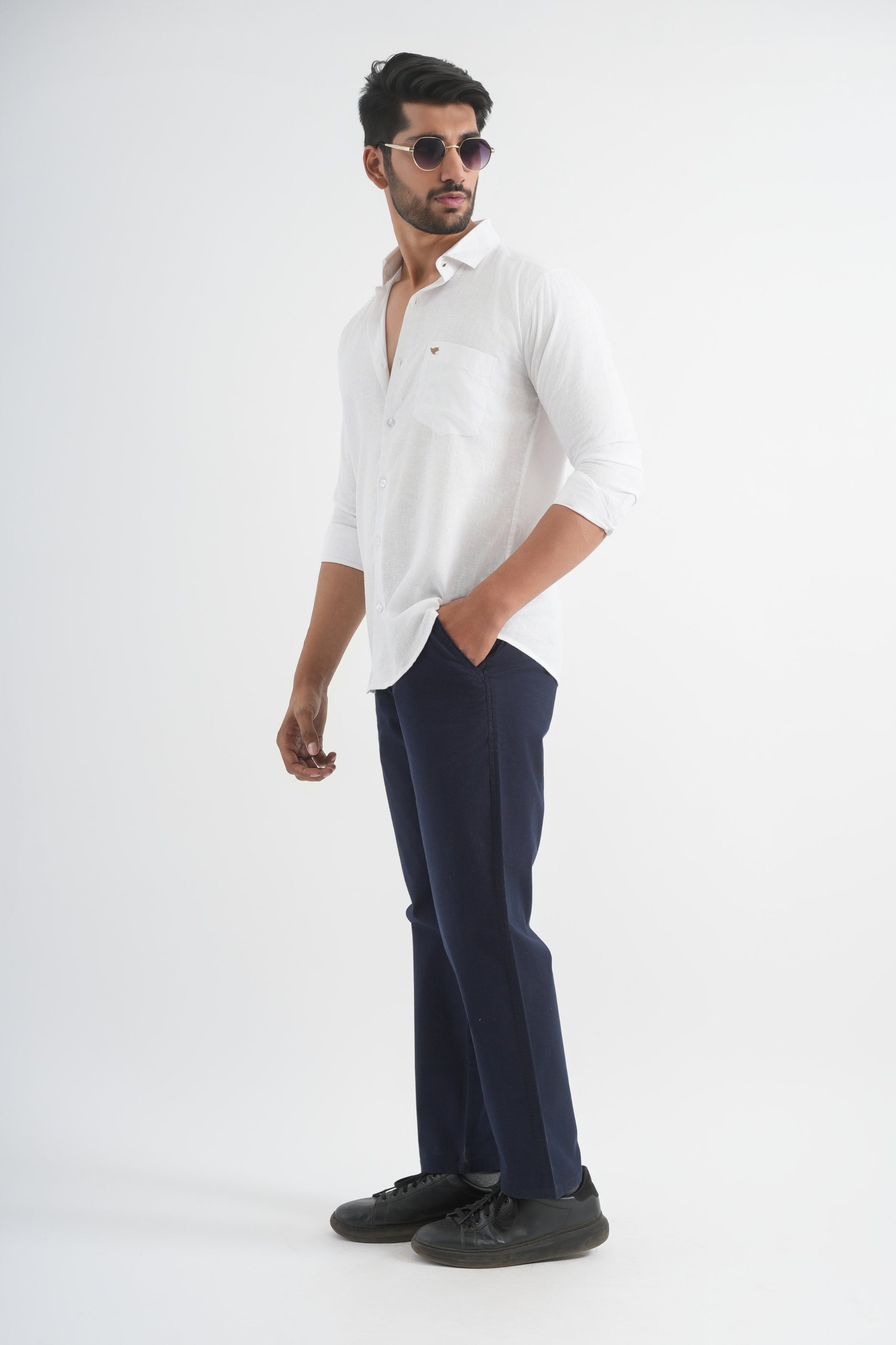 Porcelain White Viscose Linen shirt