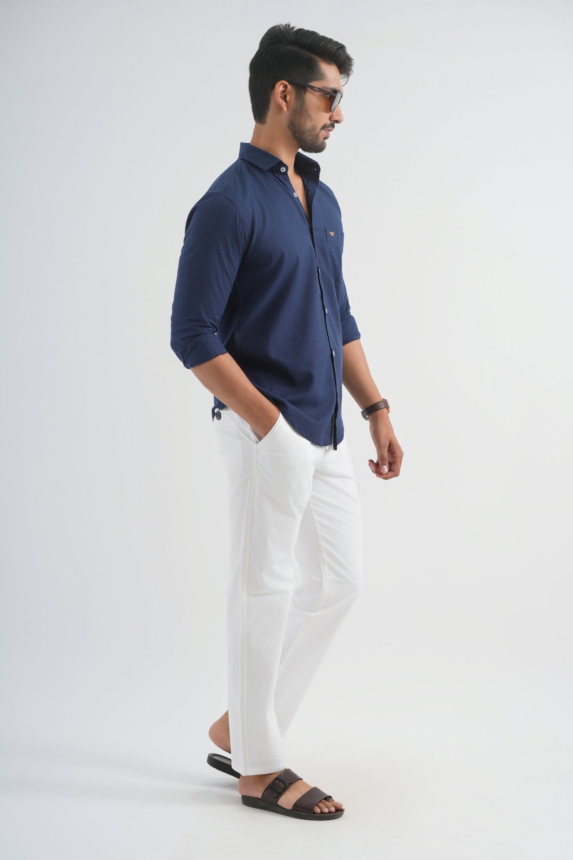 Rhino Blue Lyocell Linen Shirt