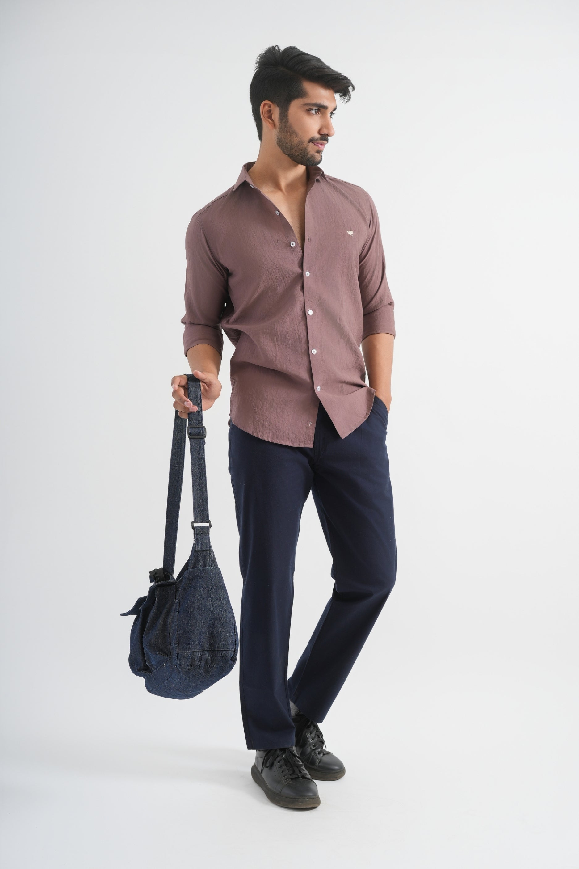 Rose Taupe Crushed Cotton Shirt