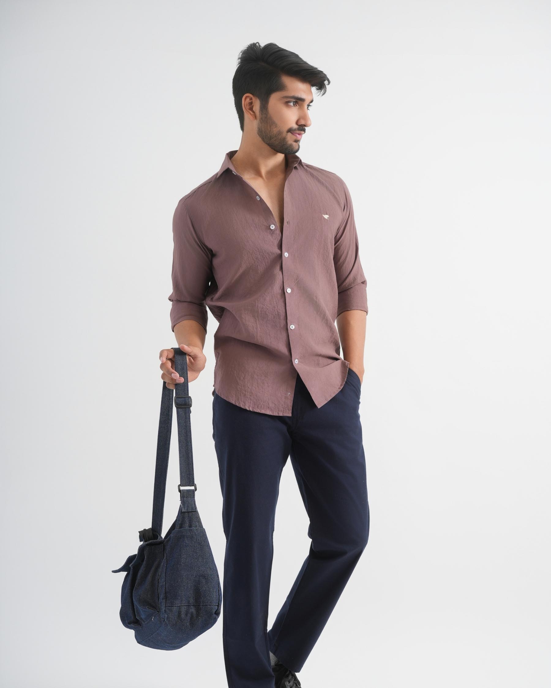 Rose Taupe Crushed Cotton Shirt