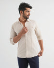Soft Amber Crushed Cotton Shirt