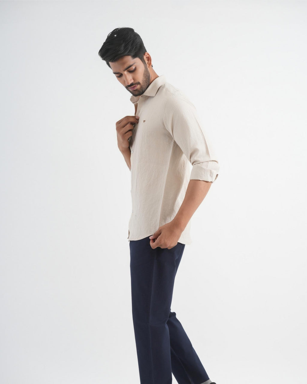 Soft Amber Crushed Cotton Shirt